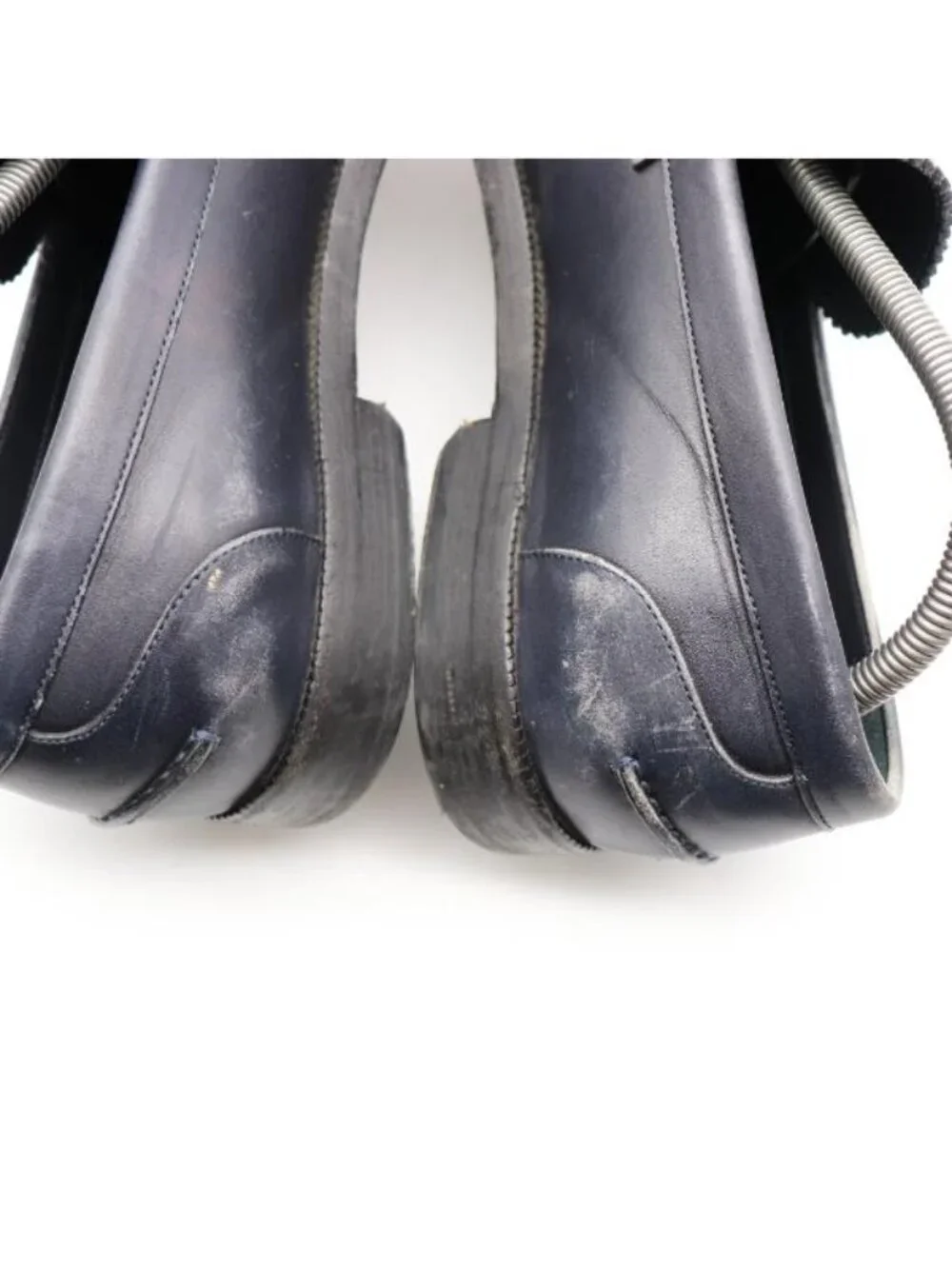 Burberry Kiltie Bedmoore Fringe Men’s EU 44 Leather Loafers Navy/ Brown Italy - Picture 14 of 14